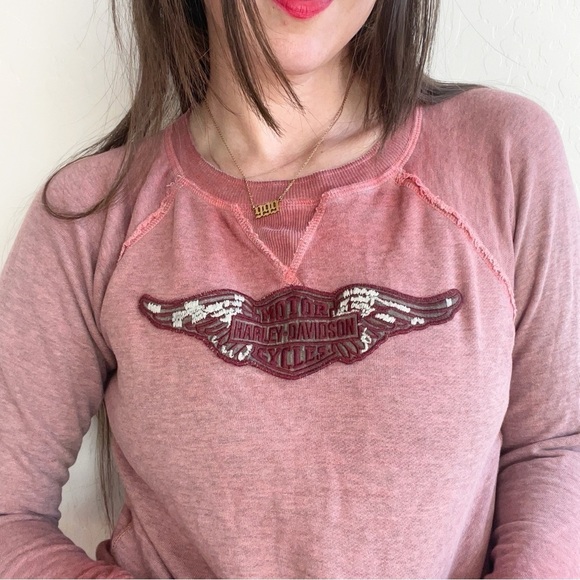 Vintage Y2K Harley Davidson Motorcycle Graphic Logo Crewneck Pullover Sweatshirt - Picture 2 of 11